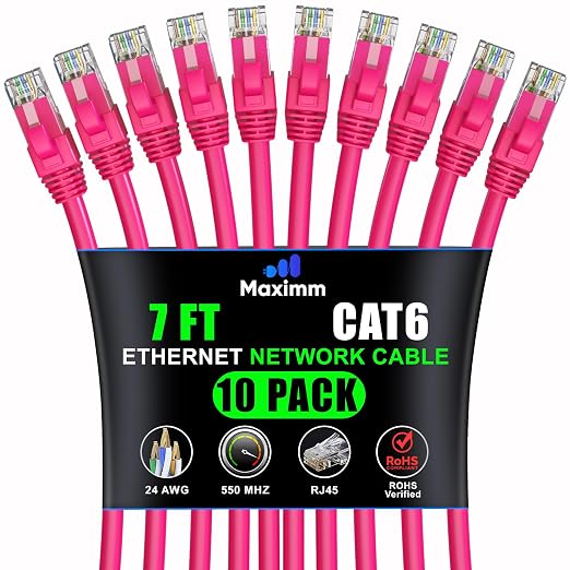 Maximm Cat 6 Ethernet Cable 7 ft by MaximmCable