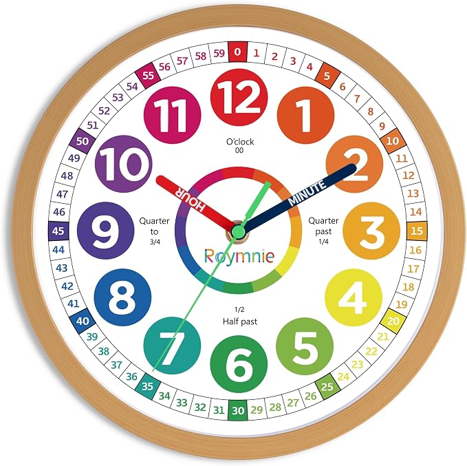 Roymnie Wall Clock 10 Inch for Kids Learning Easily Kids Teaching Clock Analog by Unknown