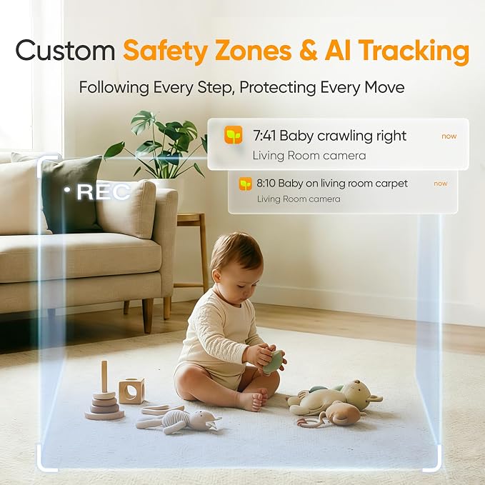 Monai 4K Smart Baby Monitor, Eye-Safe 950nm Night Vision, 7 AI Features - Image 6