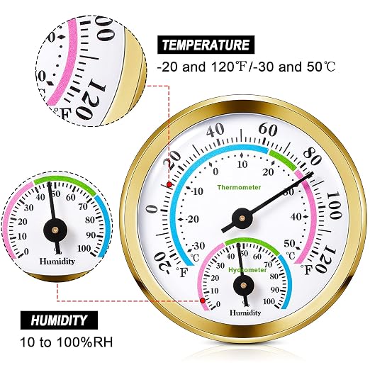 Weewooday 3 Pcs Indoor Outdoor Thermometer 2 in 1 Mini Home Temperature - Image 3