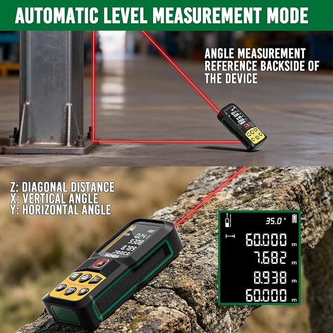 SENDA Laser Measure, 197Ft Digital Laser Measurement Tool - Image 2