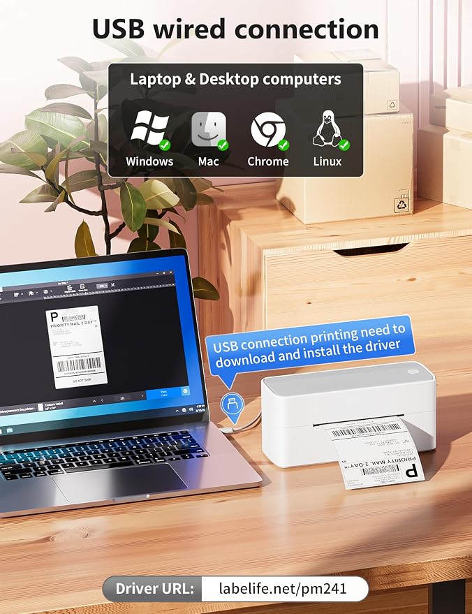 Phomemo Bluetooth Shipping Label Printer, 241BT 4X6 Wireless Thermal Label - Image 5