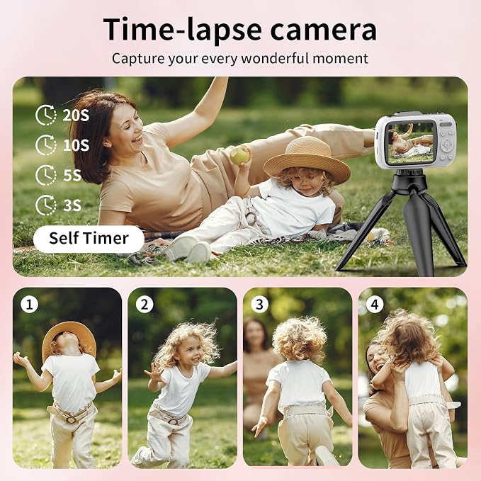 WellTone Digital Camera Kids 4K Video 64MP Photography Cameras, Compact 18X - Image 5