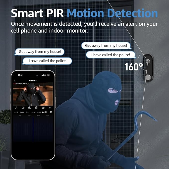 Wireless Smart Video Doorbell System, 1080P Video Doorbell Camera - Image 6