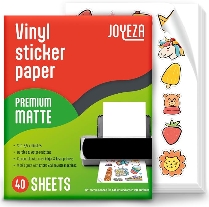 JOYEZA Premium Printable Vinyl Sticker Paper by JOYEZA