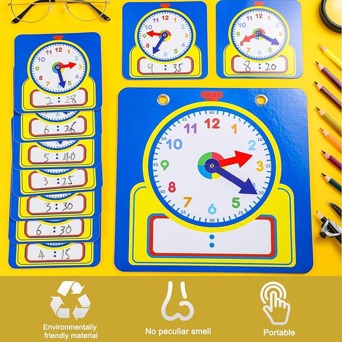Junkin 25 Pcs Teaching Clock Kit, Learning Clocks - Image 4