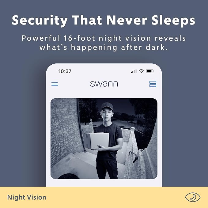 Swann EVO Video Doorbell: HD Video, Wired or Wire-Free, 140° Head-to-Toe View - Image 7