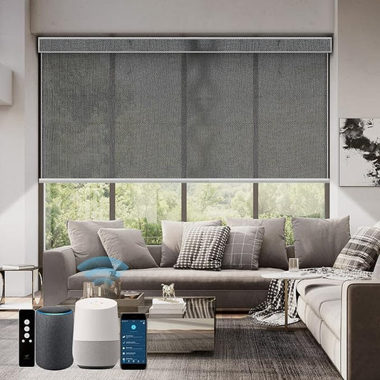 SmartWings Motorized Roller Shades 5% Openness Work by SmartWings