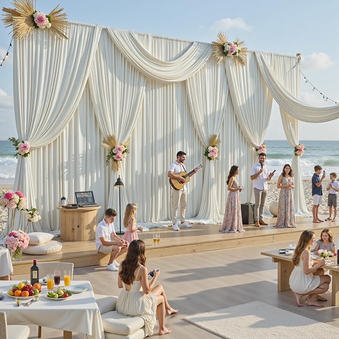 30ftx15ft Ivory Backdrop Curtains - Image 8