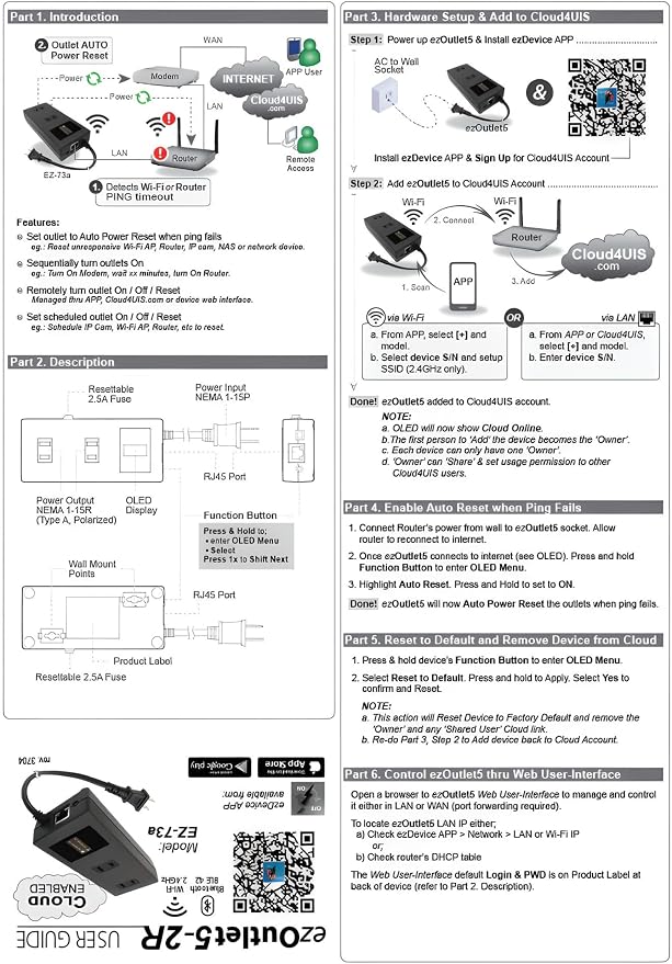 ezOutlet5-2R - Dual Outlet Internet Enabled IP & WiFi Remote Power Switch - iOS - Image 9