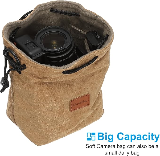 Patikil XL Drawstring Lens Case Flannel Camera Handbag - Image 4