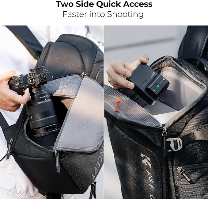 K&F CONCEPT Professional Camera Backpack, Large Photography Backpack Expandable - Image 4