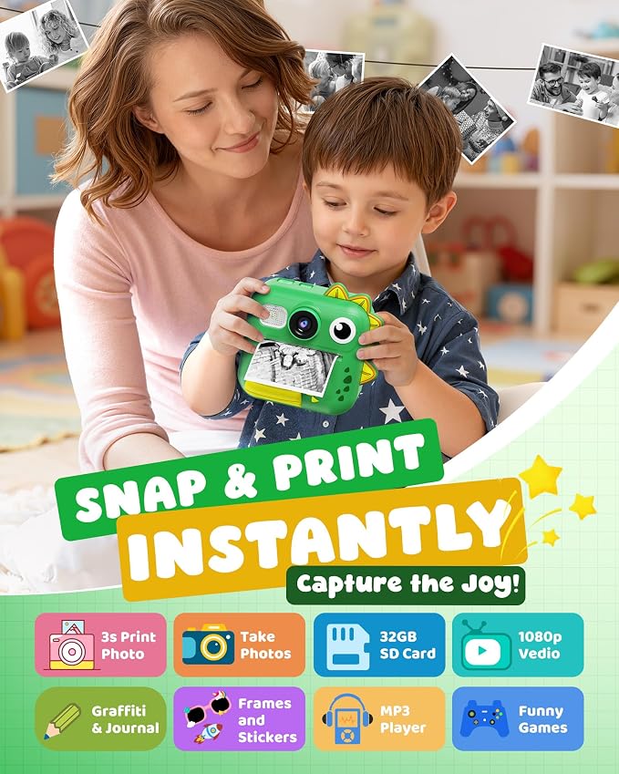 KOKODI Kids Camera Instant Print, Toddler Cameras Christmas Birthday Gifts - Image 2
