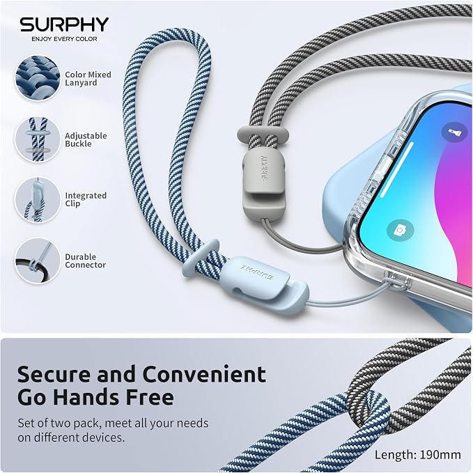 SURPHY 2 Pack Phone Lanyard for Cellphone Case, Phone Wrist Strap for Case - Image 4