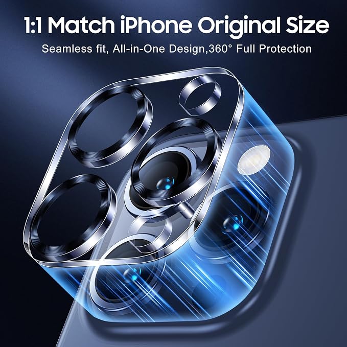 UniqueMe Compatible for 3 Pack iPhone 15 Pro/iPhone 15 Pro Max Camera Lens - Image 5