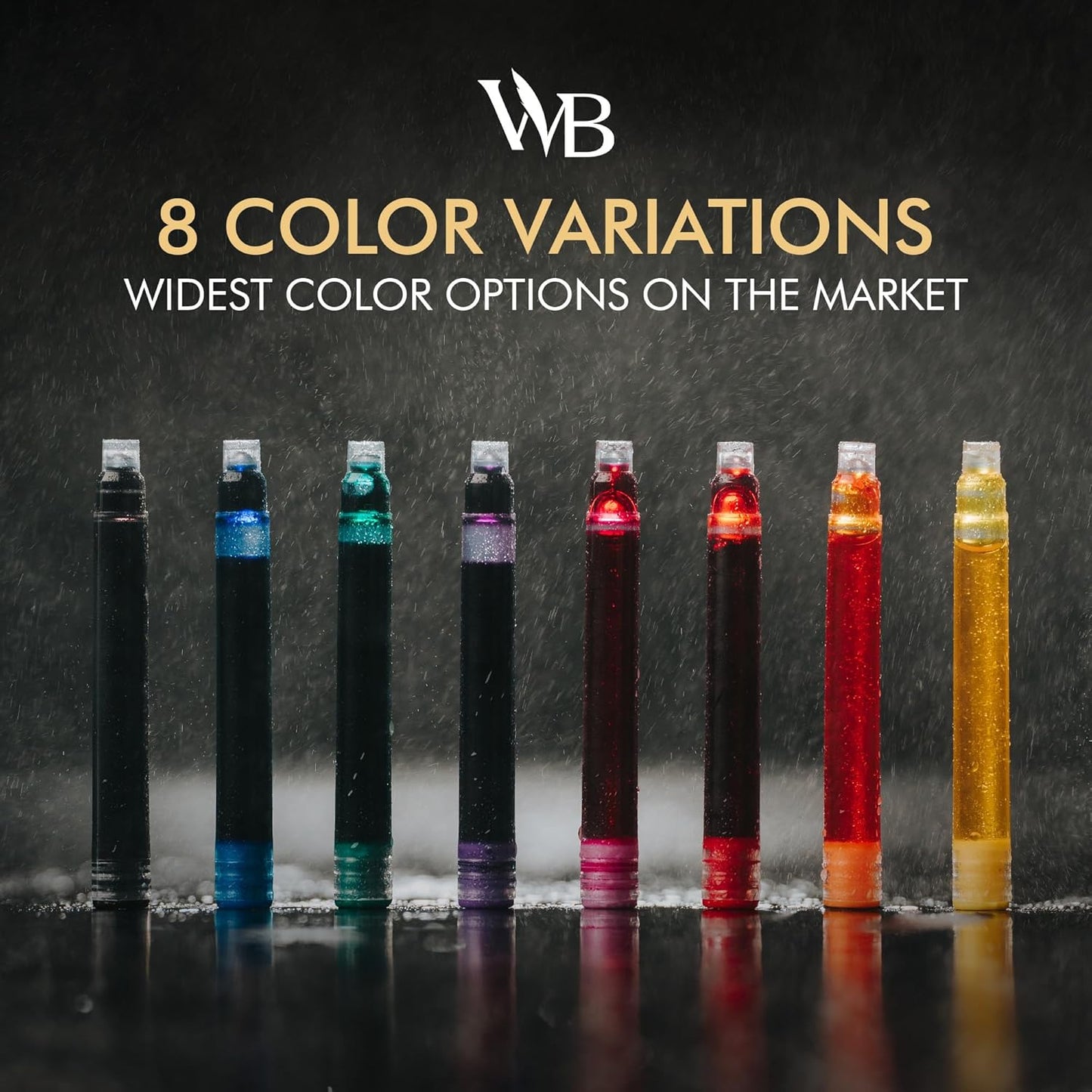 Wordsworth & Black 30 Pack Fountain Pen Ink Refills - Set of 30 Blue Ink Cartridges - International Standard Size - Length APPR 2.3" - Base Diameter APPR 0.24" - Disposable and Generic