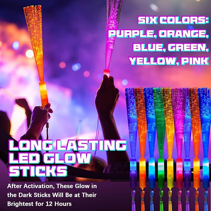 Skylety 36 Pcs Fiber Optic Wand, LED Fiber Optic Wand - Image 3