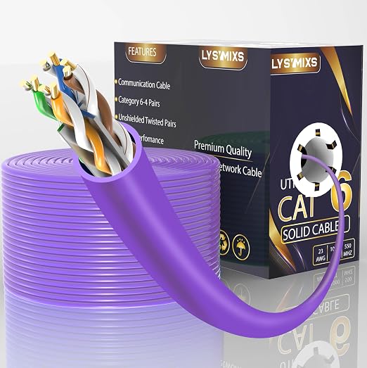 Cat6 Ethernet Cable 1000FT Channel Test Pass, Cat6 1000ft Ethernet Cable 23AWG by Lysymixs