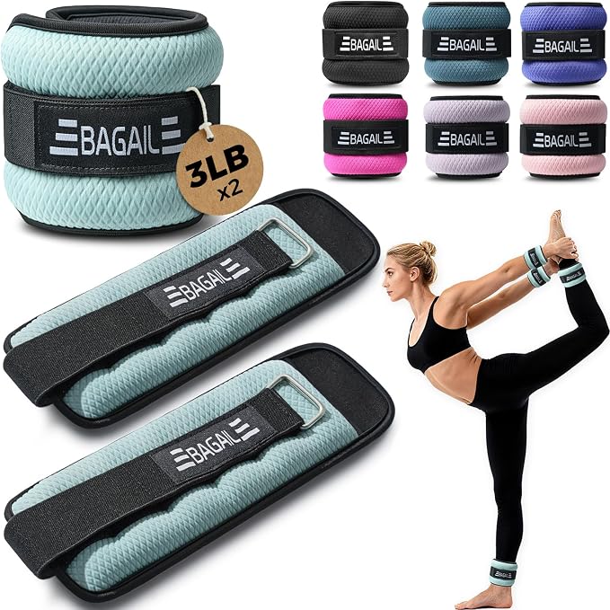 BAGAIL Ankle Wrist Weights for Women & Men, One Pair of 1/2/4/6/8/10 LBS by BAGAIL