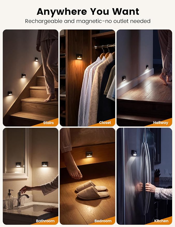 VOLISUN Rechargeable Motion Sensor Stair Lights Indoor, 3 Color Temperature LED - Image 7