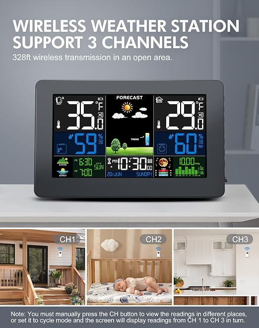 Weather Station Wireless Indoor Outdoor, Digital Outdoor Thermometer - Image 2