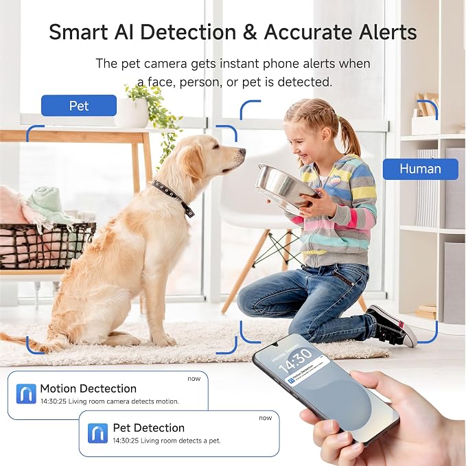 Noorio Security Camera 2K, Baby Monitor Dog Camera 360-degree - Image 3