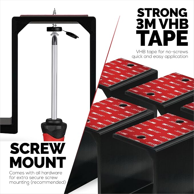 BRAINWAVZ Twin Under Desk Laptop & Device Holder Mount, Adhesive & Screw in - Image 5