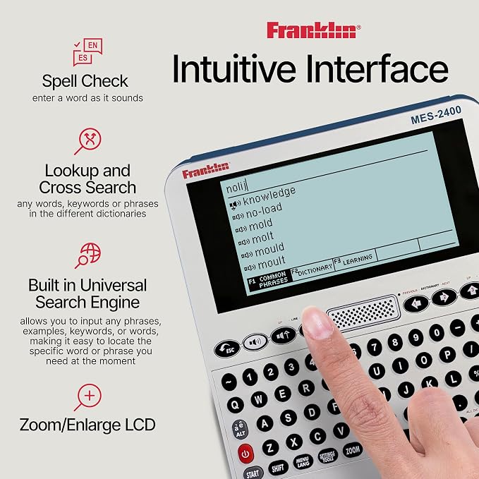 Franklin MES-2400 Digital Talking Dictionary, Talking Phrase Book & More - Image 5