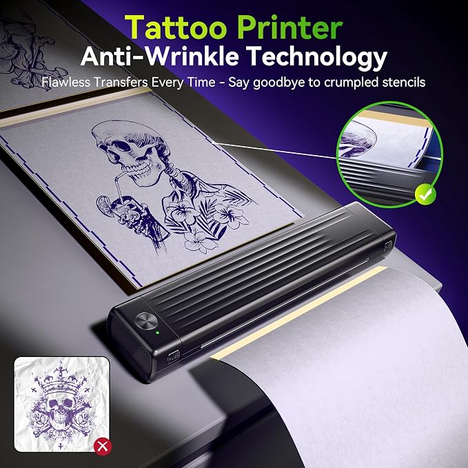 Itari Tattoo Printer Kit with 100 Pcs Transfer Paper, Thermal Tattoo Stencil - Image 3