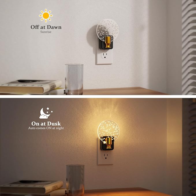 JandCase Night Light, Dimmable Night Lights Plug into Wall, Bubble Nightlight - Image 3