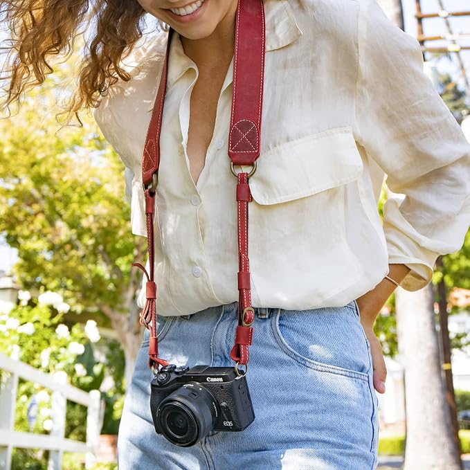 MegaGear SLR, DSLR Sierra Series Genuine Leather Camera Shoulder or Neck Strap - Image 6