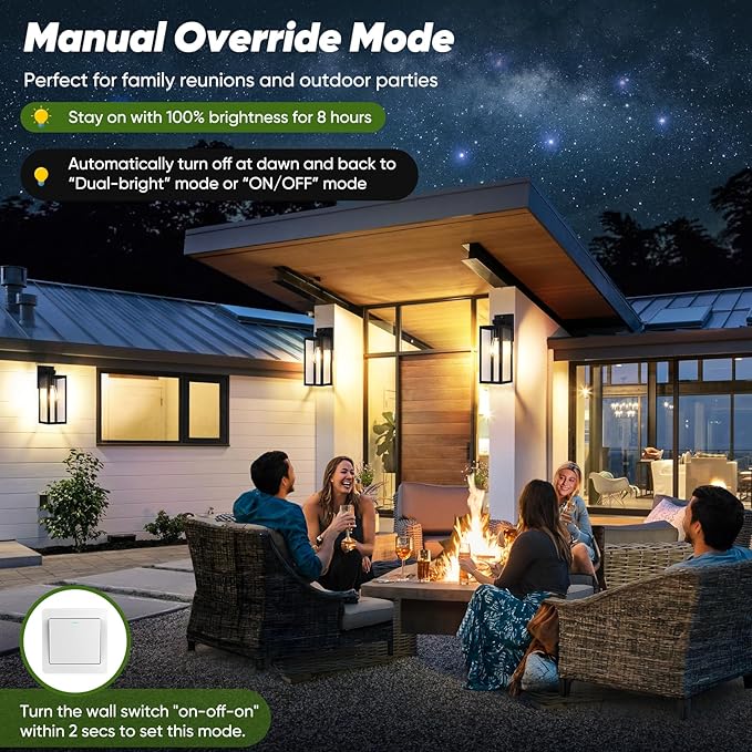 BesLowe Upgraded Motion Sensor Outdoor Wall Lights, 15” Dusk to Dawn Porch - Image 3