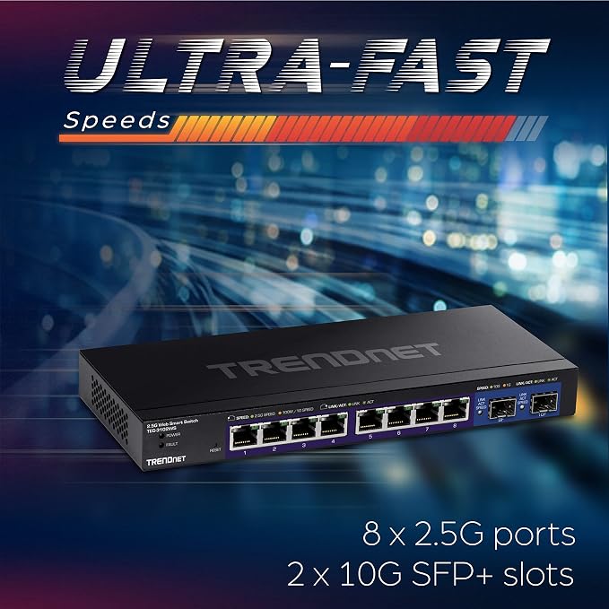 TRENDnet 10-Port Multi-Gig Web Smart Switch, TEG-3102WS, 8 x 2.5GBASE-T Ports - Image 4