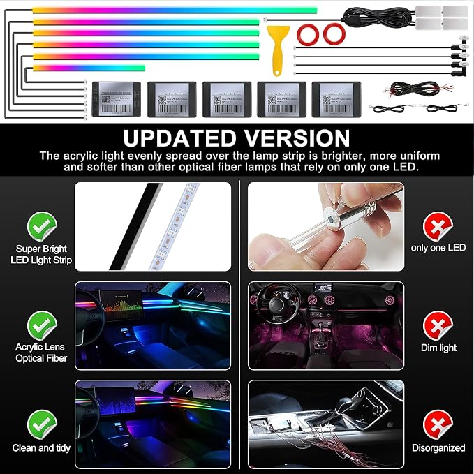 Dreamcolor Acrylic Interior Car LED Strip Light - Image 5