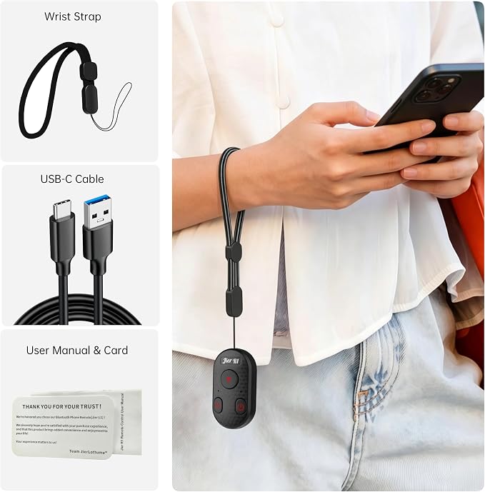 Bluetooth Remote Control for iPhone Camera, GoPro Camera Shutter Remote - 65ft - Image 7
