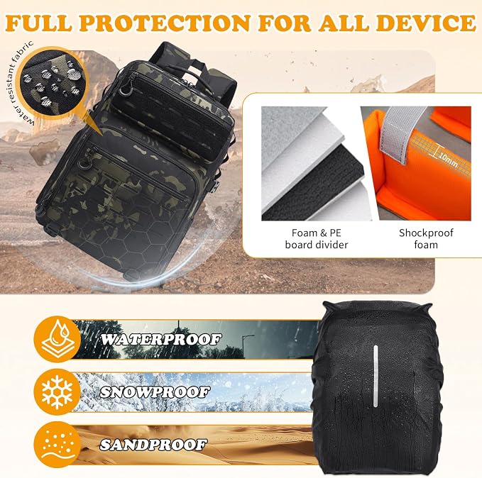 HAMBOLY Professional Camera Bag Backpack, Large Waterproof Photography Bag Case - Image 5