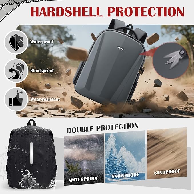 SDYSM Camera Backpack, Hardshell DSLR/SLR Camera Bag - Image 5