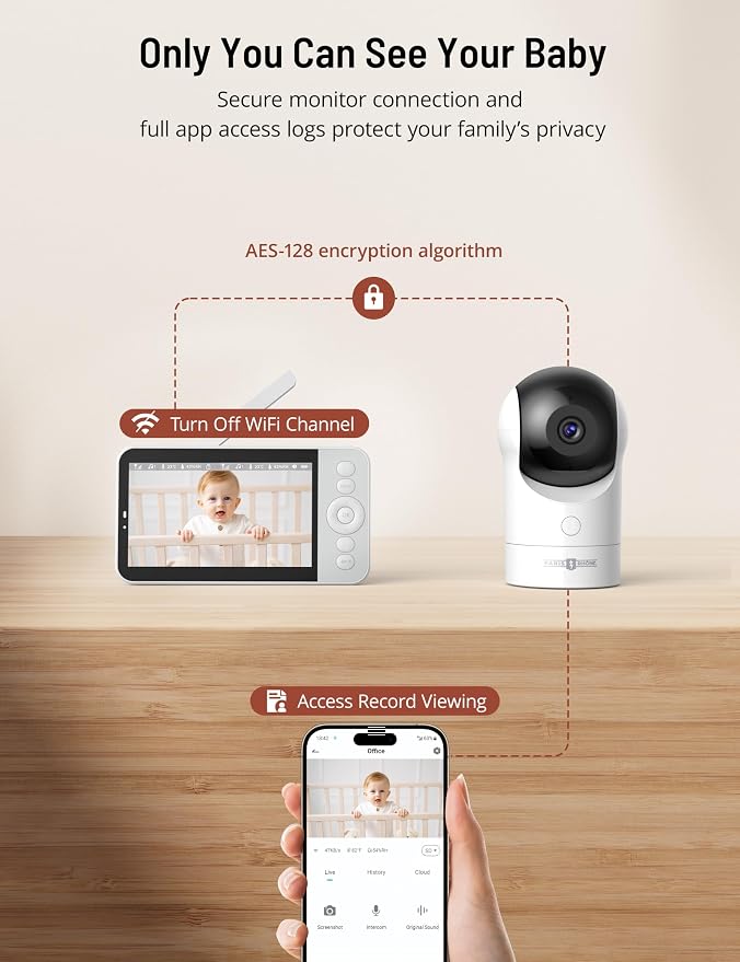 PARIS RHÔNE 2K Split-Screen Baby Monitor, 5” Smart Video Baby Monitor - Image 8