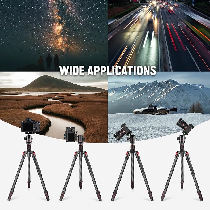 NEEWER 66"/168cm Carbon Fiber Tripod - Image 7