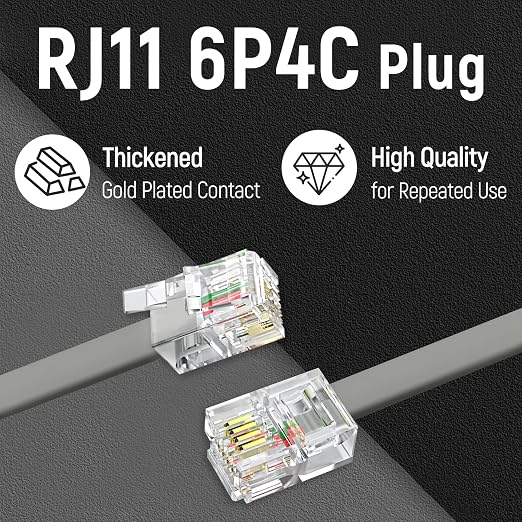 Uvital Phone Extension Cord 33 Ft, Telephone Cable - Image 2