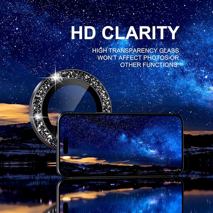 Choiche Compatible for iPhone 17 Camera Lens Protector Bling, 9H Tempered Glass - Image 5