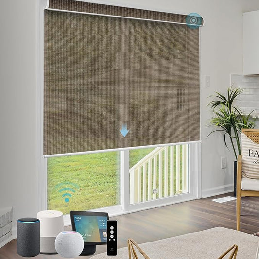 SmartWings Motorized Light Filtering Roller Shades Work by SmartWings