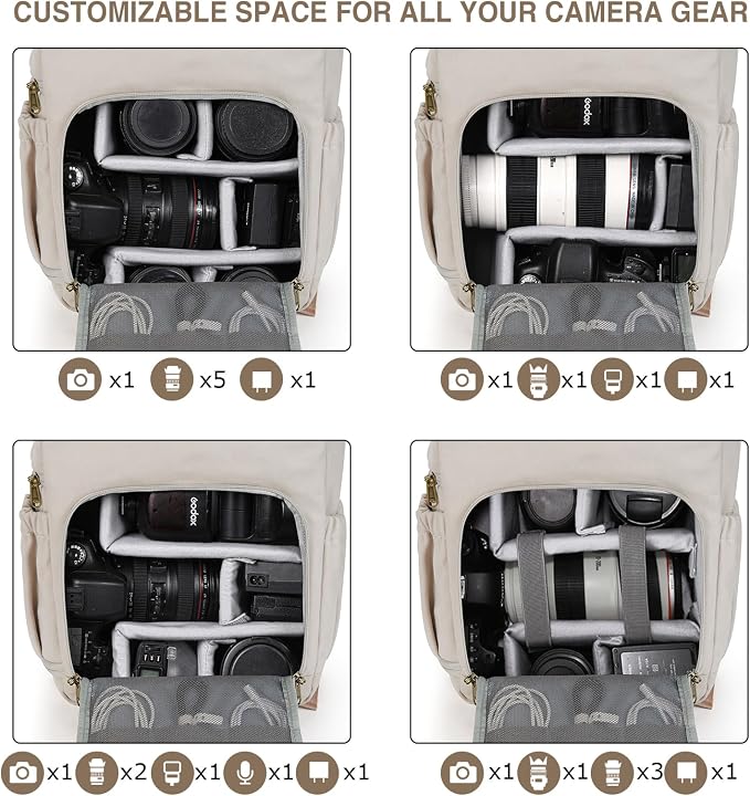 BAGSMART Camera Backpack, DSLR Camera Bag Backpacks - Image 3