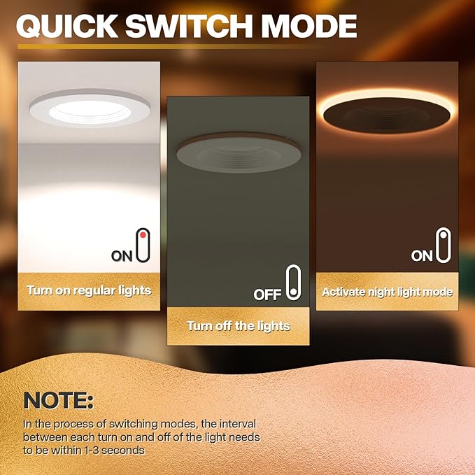 POWERASIA 1 Pack 4 Inch LED Can Lights - Image 4