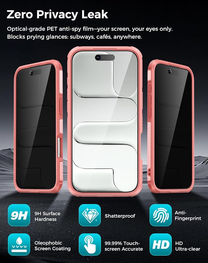Goton for iPhone Air Case with Privacy Tempered Glass Screen Protector & Camera - Image 5