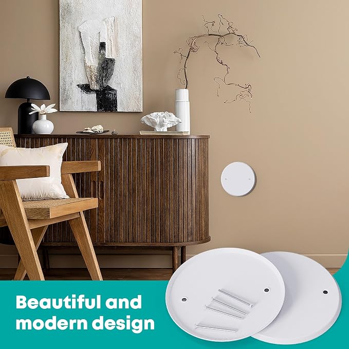 10 Pcs Smoke Detecte Cover Plate, 5 Inch Metal Round Blank Ceiling Cover Plate - Image 6