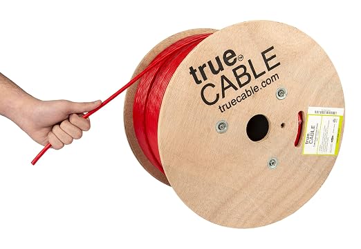 TRUE CABLE Cat6A Riser, Bulk Ethernet Cable, 23AWG Solid Bare Copper, by trueCABLE