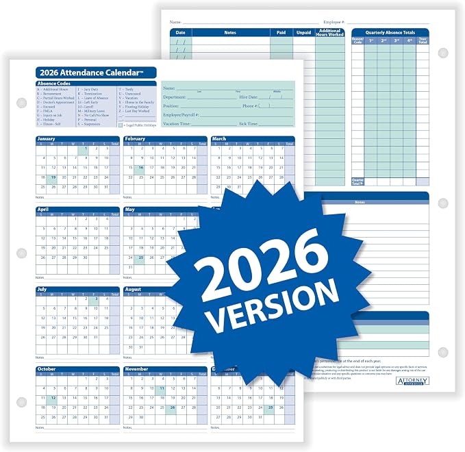 ComplyRight 2026 Attendance Calendar Kit - Image 5