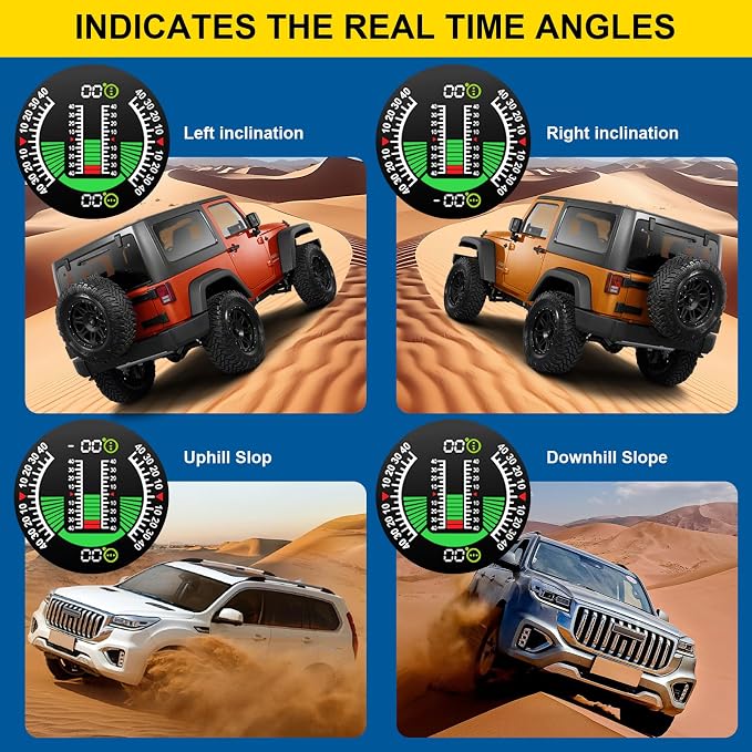 Car Inclinometer for Off-Road Driving, GPS Speedometer MPH KMH - Image 3
