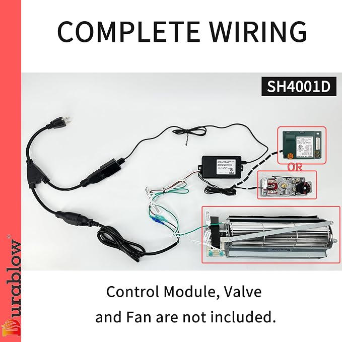 Durablow SH4001D On/Off Dual WiFi Gas Fireplace Valve + Blower Remote Control - Image 2